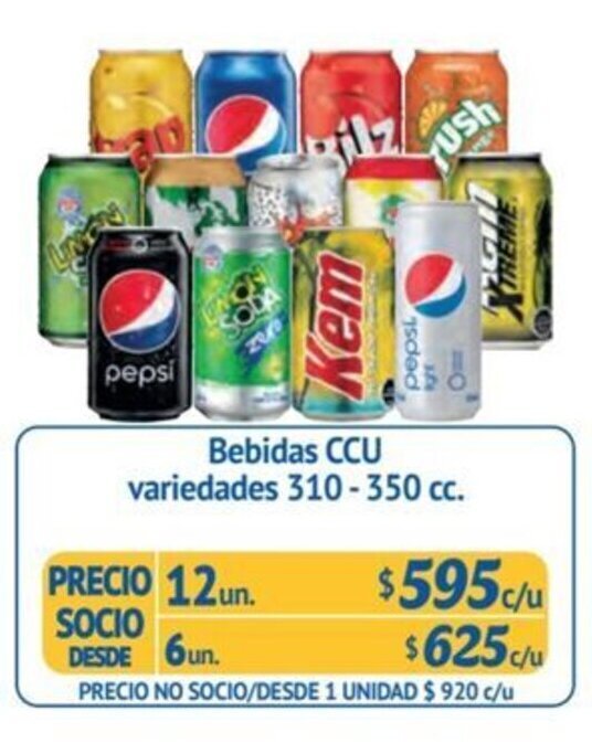 Alvi Bebidas CCU variedades 310-350 cc. x 12 un. oferta