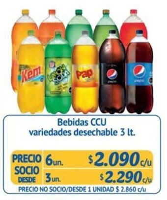 Alvi Bebidas CCU variedades desechable 3 lt. x 6 un. oferta