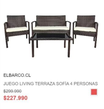Ripley JUEGO LIVING TERRAZA SOFÍA 4 PERSONAS oferta