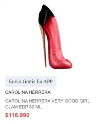 Ripley CAROLINA HERRERA VERY GOOD GIRL GLAM EDP 80 ML oferta