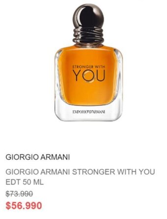 Ripley GIORGIO ARMANI STRONGER WITH YOU EDT 50 ML oferta