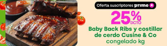 Jumbo Baby Back Ribs y costillar de cerdo Cusine & Co congelado kg oferta