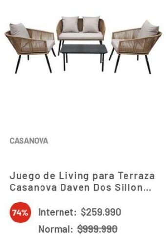 La Polar Juego de Living para Terraza Casanova Daven oferta