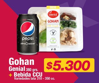 OK Market Gohan Genial 380 grs. + Bebida CCU Variedades lata 310- 350 cc. oferta