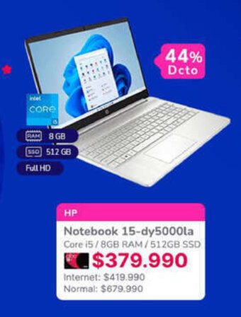 Abcdin HP Notebook 15-dy5000la Core i5/8GB RAM/512GB SSD oferta