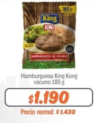 Mayorista 10 Hamburguesa King Kong vacuno 185 g oferta