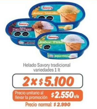 Mayorista 10 Helado Savory tradicional variedades 1 It x 2 oferta