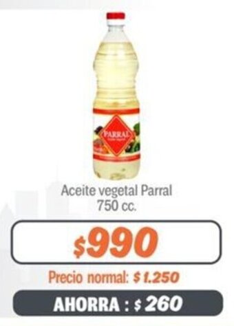 Mayorista 10 Aceite vegetal Parral 750 cc. oferta