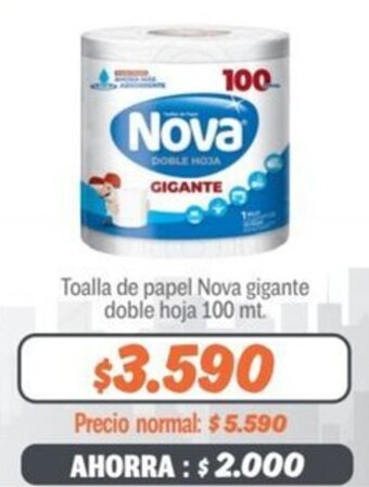 Mayorista 10 Toalla de papel Nova gigante doble hoja 100 mt. oferta