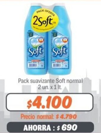 Mayorista 10 Pack suavizante Soft normal 2 un. x 1 lt. oferta