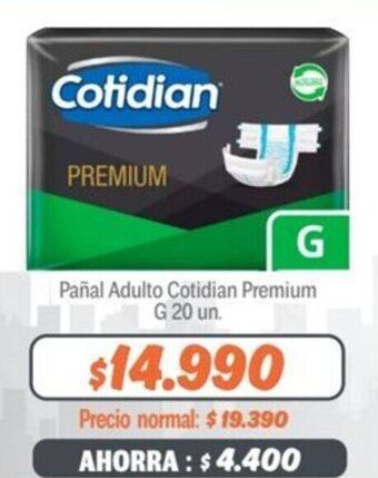 Mayorista 10 Pañal Adulto Cotidian Premium G 20 un. oferta