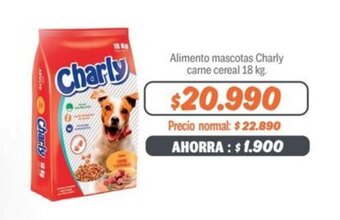 Mayorista 10 Alimento mascotas Charly carne cereal 18 kg. oferta