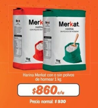 Mayorista 10 Harina Merkat con o sin polvos de hornear 1 kg. oferta