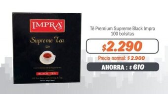 Mayorista 10 Té Premium Supreme Black Impra 100 bolsitas oferta