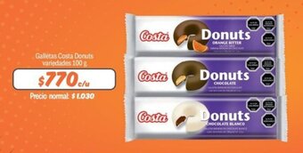 Mayorista 10 Galletas Costa Donuts variedades 100 g. oferta