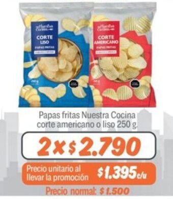Mayorista 10 Papas fritas Nuestra Cocina corte americano o liso 250 g. x 2 oferta