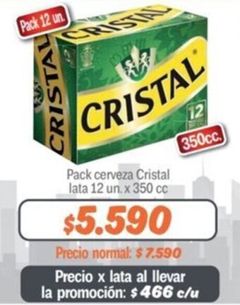 Mayorista 10 Pack cerveza Cristal lata 12 un. x 350 cc oferta