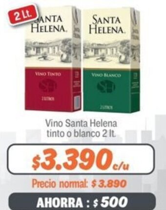 Mayorista 10 Vino Santa Helena tinto o blanco 2 lt. oferta