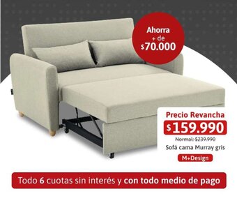 Easy Sofá cama Murray gris M+Design oferta