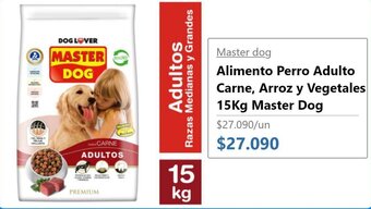 Super Bodega a Cuenta Alimento Perro Adulto Carne, Arroz y Vegetales 15kg Master Dog oferta