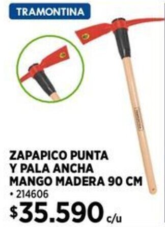 Construmart TRAMONTINA ZAPAPICO PUNTA Y PALA ANCHA MANGO MADERA 90 CM oferta