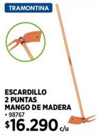 Construmart TRAMONTINA ESCARDILLO 2 PUNTAS MANGO DE MADERA oferta