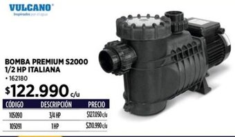 Construmart VULCANO BOMBA PREMIUM S2000 1/2 HP ITALIANA oferta