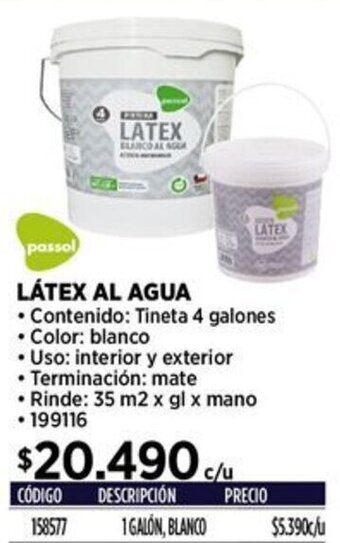 Construmart LÁTEX AL AGUA 4 GALONES oferta