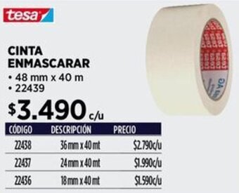 Construmart CINTA ENMASCARAR 48MM X 40M oferta