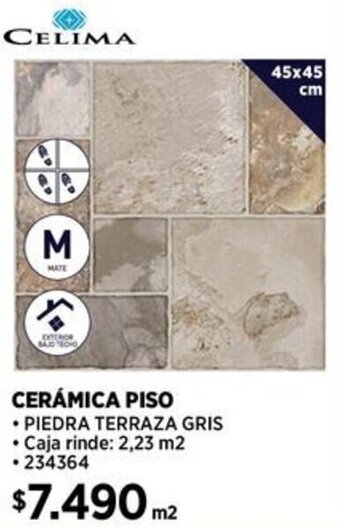 Construmart CELIMA CERÁMICA PISO 45x45 cm oferta