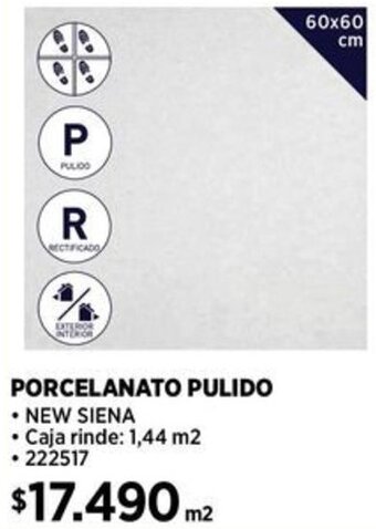 Construmart PORCELANATO PULIDO 60x60cm oferta