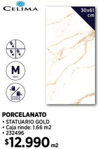 Construmart CELIMA PORCELANATO 30x61cm oferta