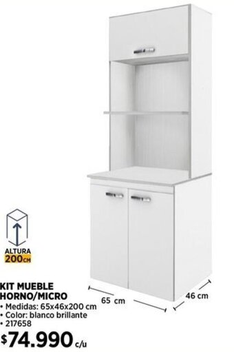 Construmart KIT MUEBLE HORNO/MICRO 65x46x200 cm oferta
