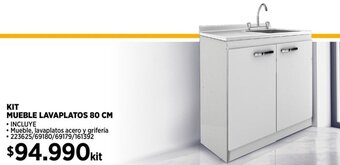 Construmart KIT MUEBLE LAVAPLATOS 80 CM oferta