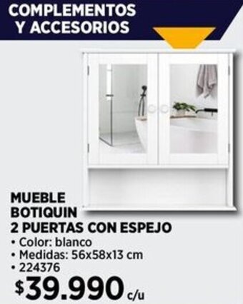 Construmart MUEBLE BOTIQUIN 2 PUERTAS CON ESPEJO oferta