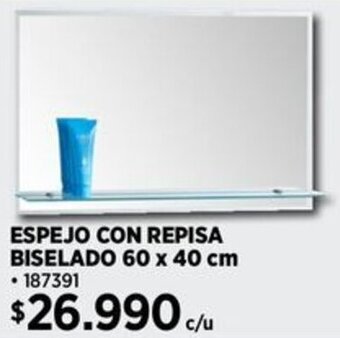 Construmart ESPEJO CON REPISA BISELADO 60 x 40 cm oferta
