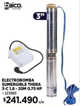 Construmart ELECTROBOMBA SUMERGIBLE THERA 3-C 1.8 - 20M 0.75 HP oferta