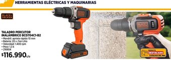 Construmart BLACK+ DECKER TALADRO PERCUTOR INALÁMBRICO BCD704C1-B2 oferta