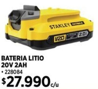 Construmart STANLEY BATERIA LITIO 20V 2AH oferta