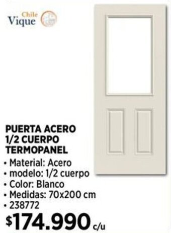 Construmart PUERTA ACERO 1/2 CUERPO TERMOPANEL oferta