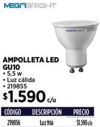 Construmart MEGABRIGHT AMPOLLETA LED GU10 oferta