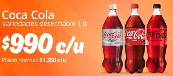 Unimarc Coca Cola Variedades desechable 1 It oferta