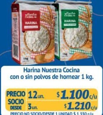 Alvi Harina Nuestra Cocina con o sin polvos de hornear 3unx1 kg. oferta