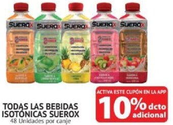 Alvi TODAS LAS BEBIDAS ISOTÓNICAS SUEROX 48 Unidades por canje oferta