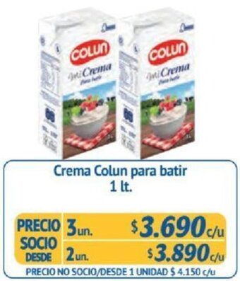 Alvi Crema Colun para batir 2un x 1lt oferta