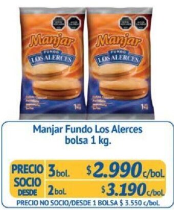 Alvi Manjar Fundo Los Alerces bolsa 3bol x 1kg oferta
