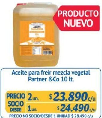 Alvi Aceite para freír mezcla vegetal Partner & Co 1un x 10lt oferta