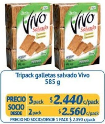 Alvi Tripack galletas salvado Vivo 2pack x 585g oferta