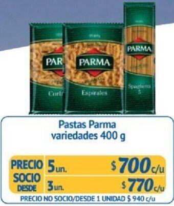 Alvi Pastas Parma variedades 5un x 400g oferta