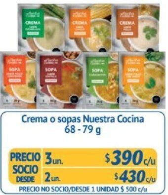 Alvi Crema o sopas Nuestra Cocina 3un x 68-79g oferta